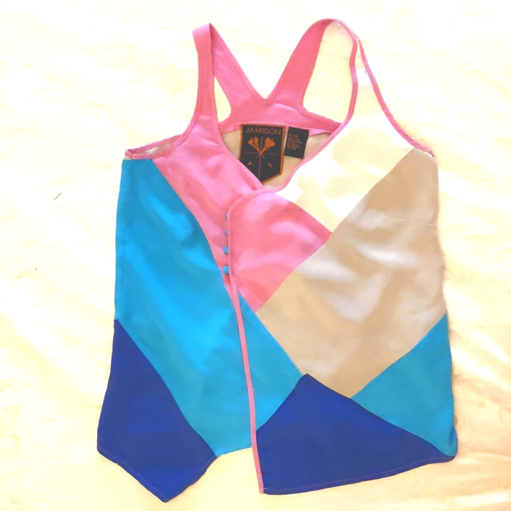Jamison multi-colired blouse top with wide straps